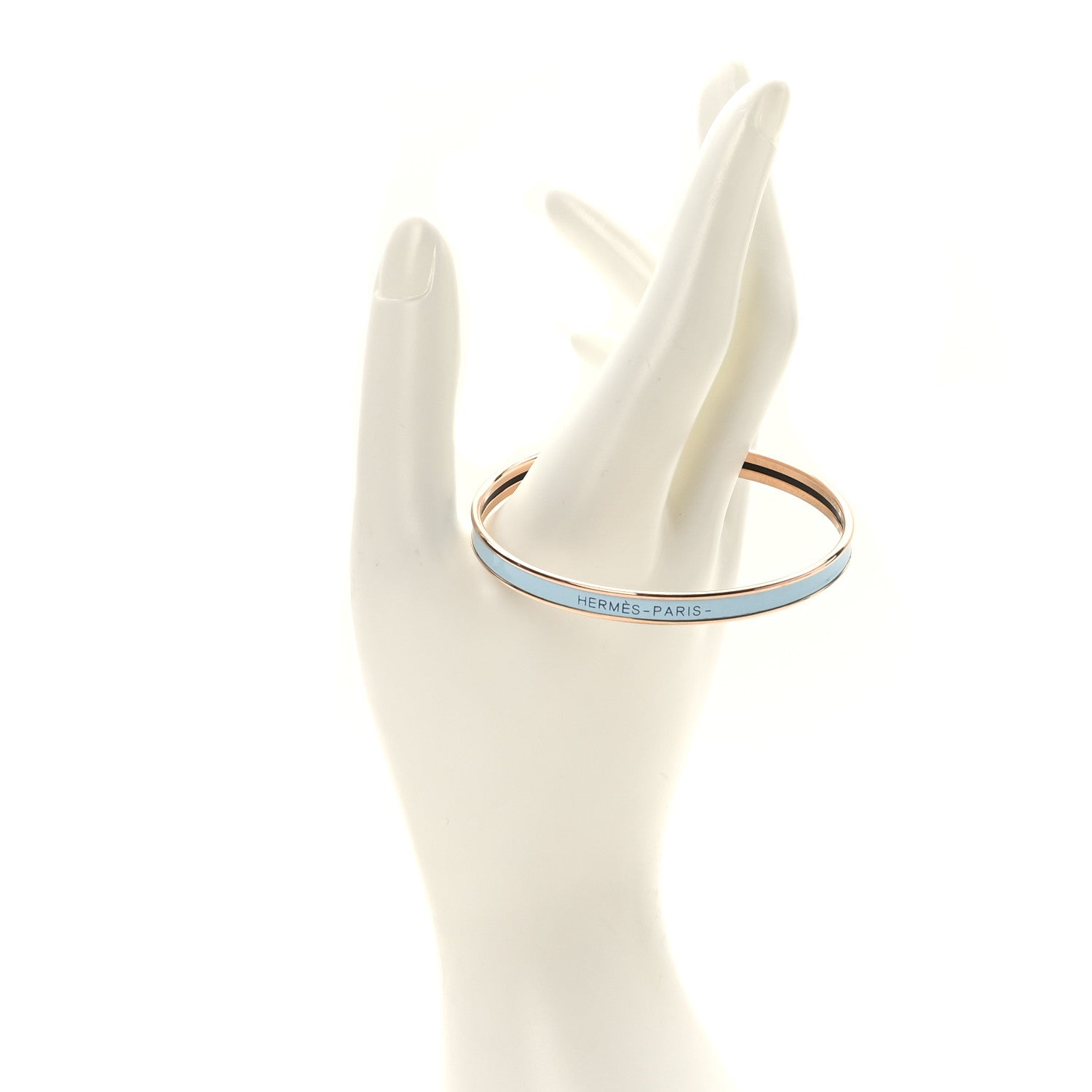 Hermes Enamel Printed Extra Narrow Bracelet 70 Bleu Polaire 2 of 6