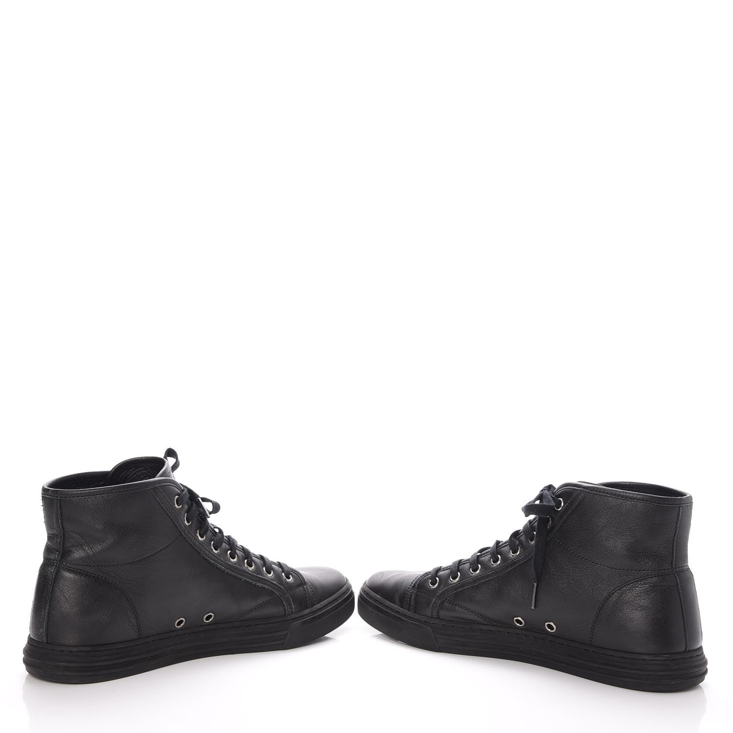 Gucci Mens Calfskin Miro Soft High Top Sneakers 8 Black 11 of 12