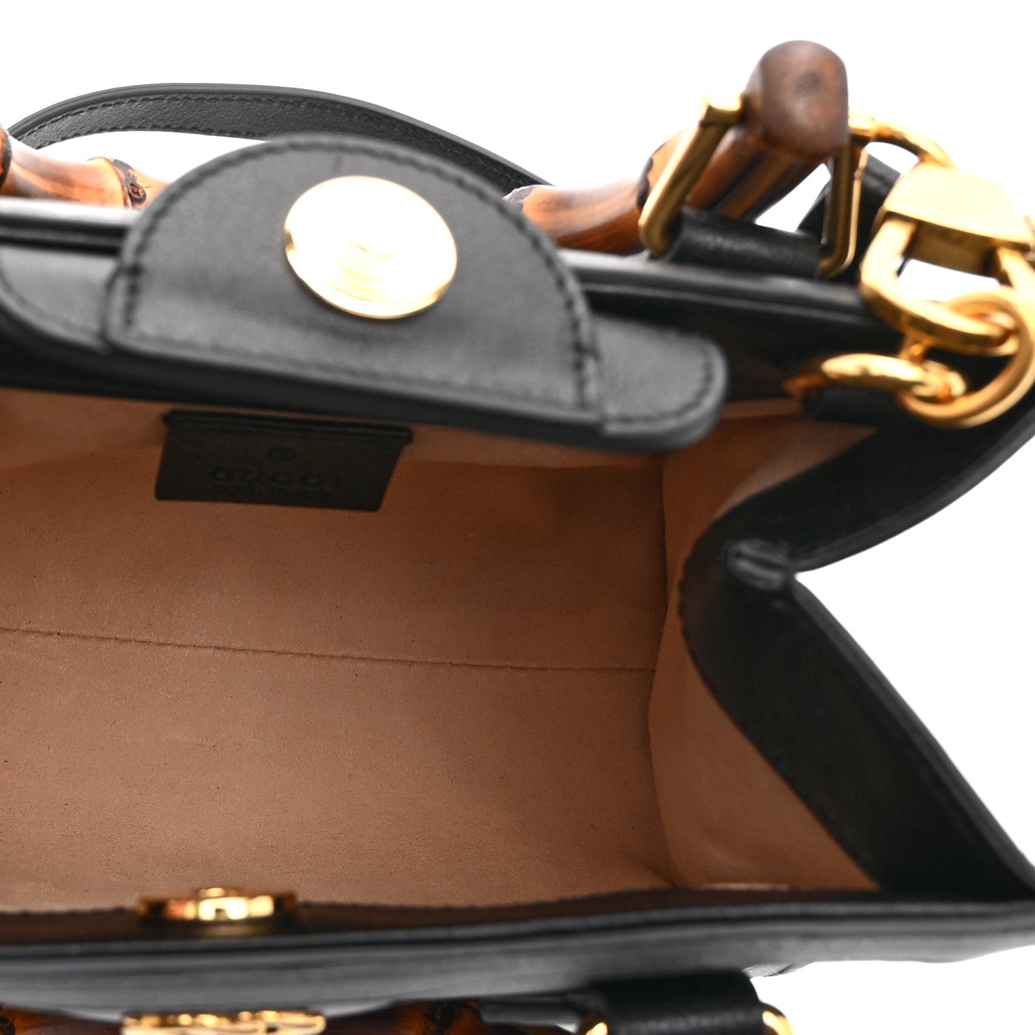 Gucci Wonka Grain Calfskin Mini Diana Tote Bag Black Yellow Fluo 5 of 11