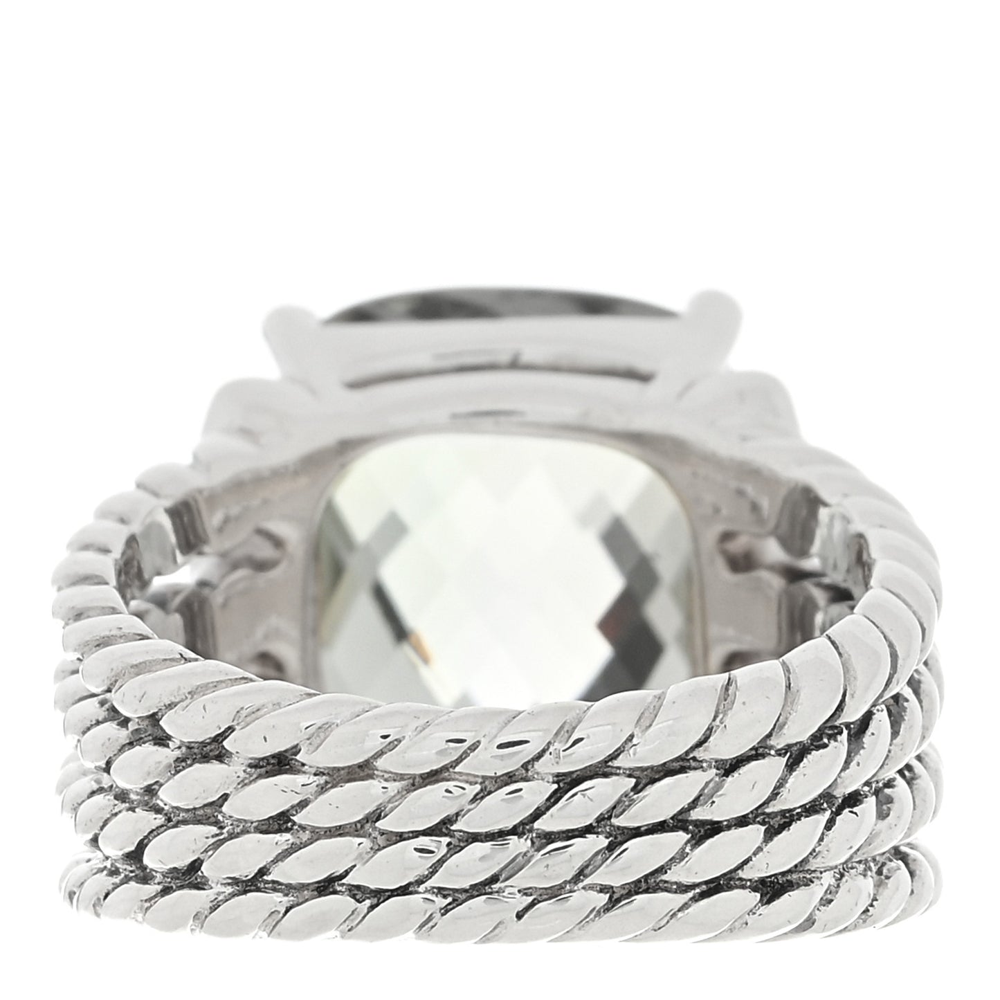 Sterling Silver Diamond Prasiolite 16mm Wheaton Ring 54 7