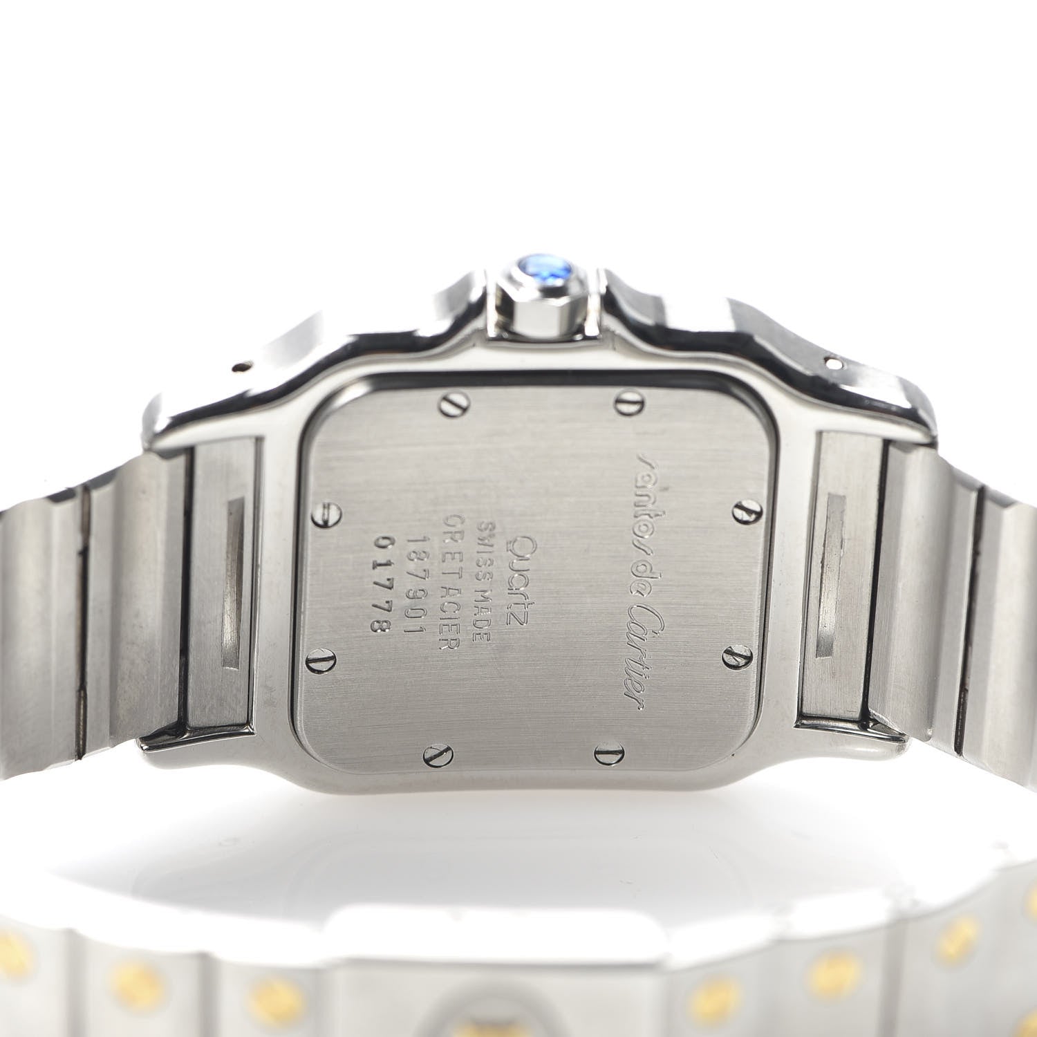 Cartier Stainless Steel 18K Yellow Gold 29mm Santos De Galbee Quartz Watch 5 of 6