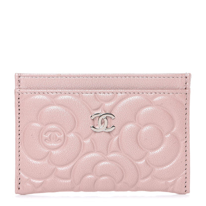 Chanel Goatskin Camellia Embossed Card Holder Light Pink 1 of 9