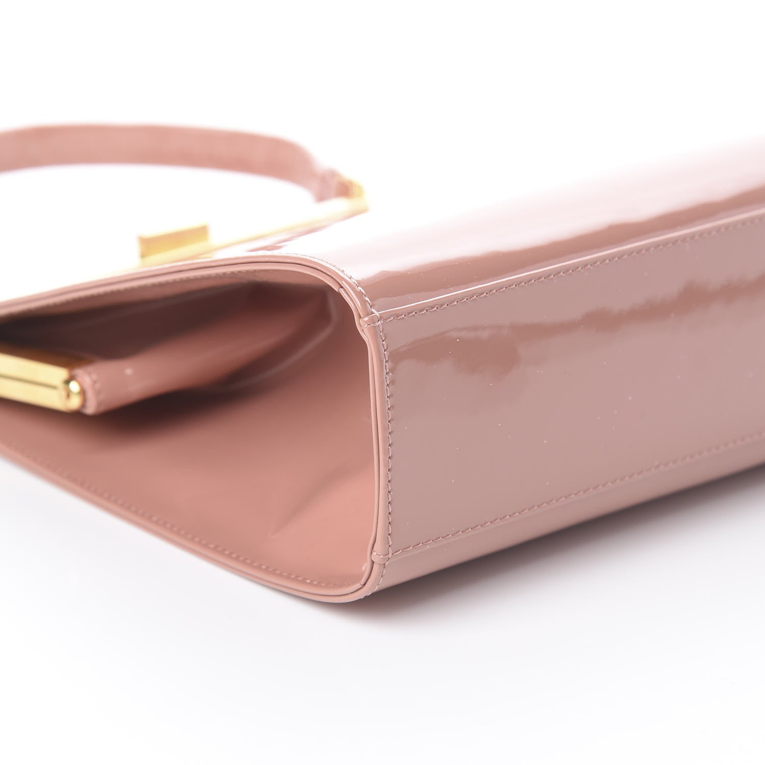 Mansur Gavriel Patent Calfskin Elegant Top Handle Bag Blush 5 of 8