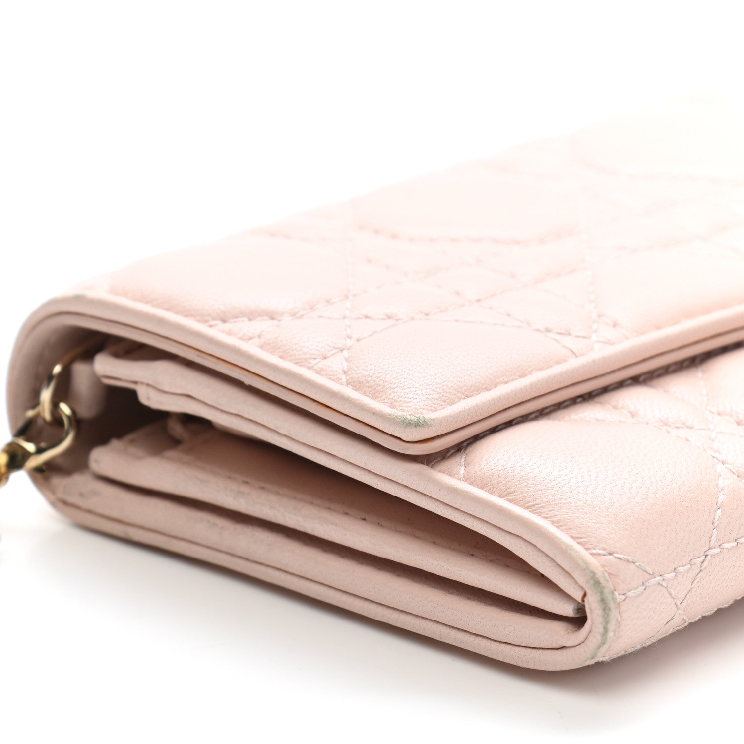 Christian Dior Lambskin Cannage Lady Dior Flap Wallet Light Pink 9 of 13