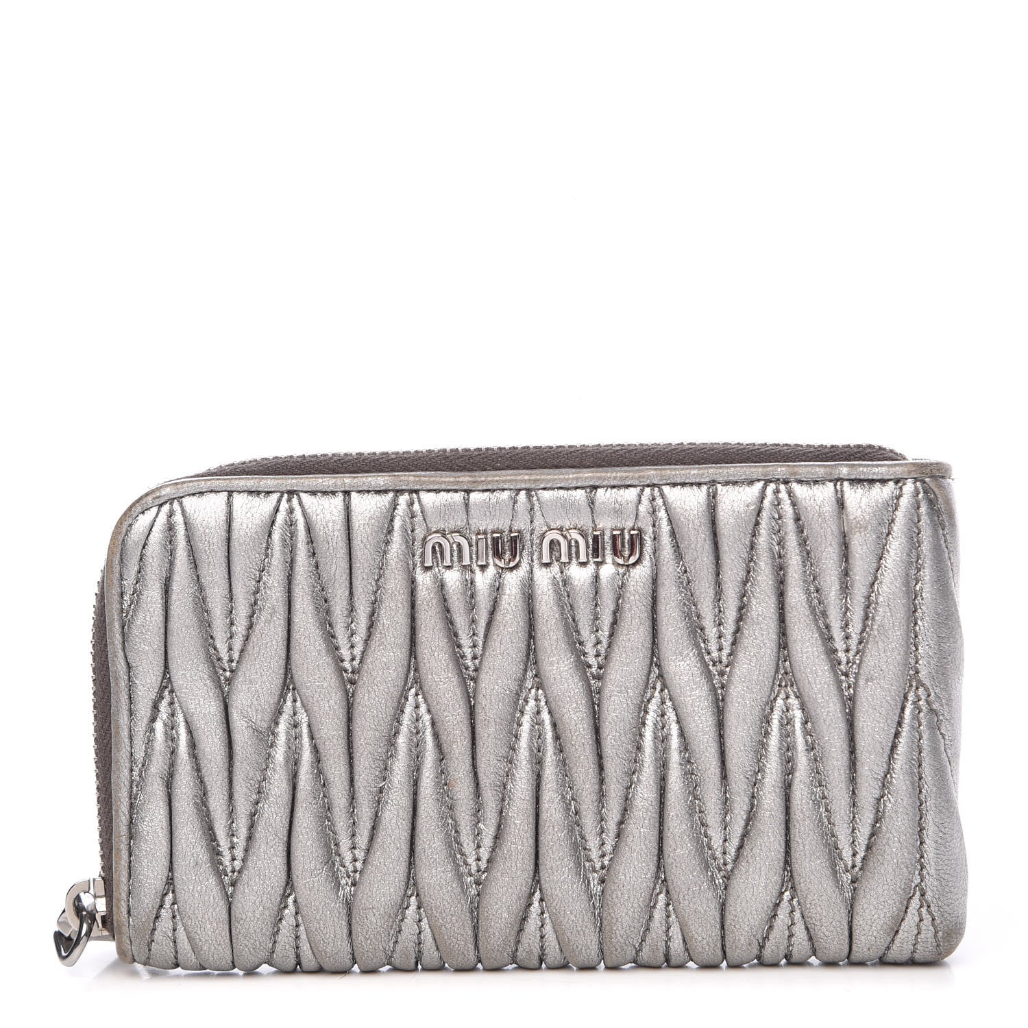 Miu Miu Nappa Matelasse Pouch Cromo 1 of 11