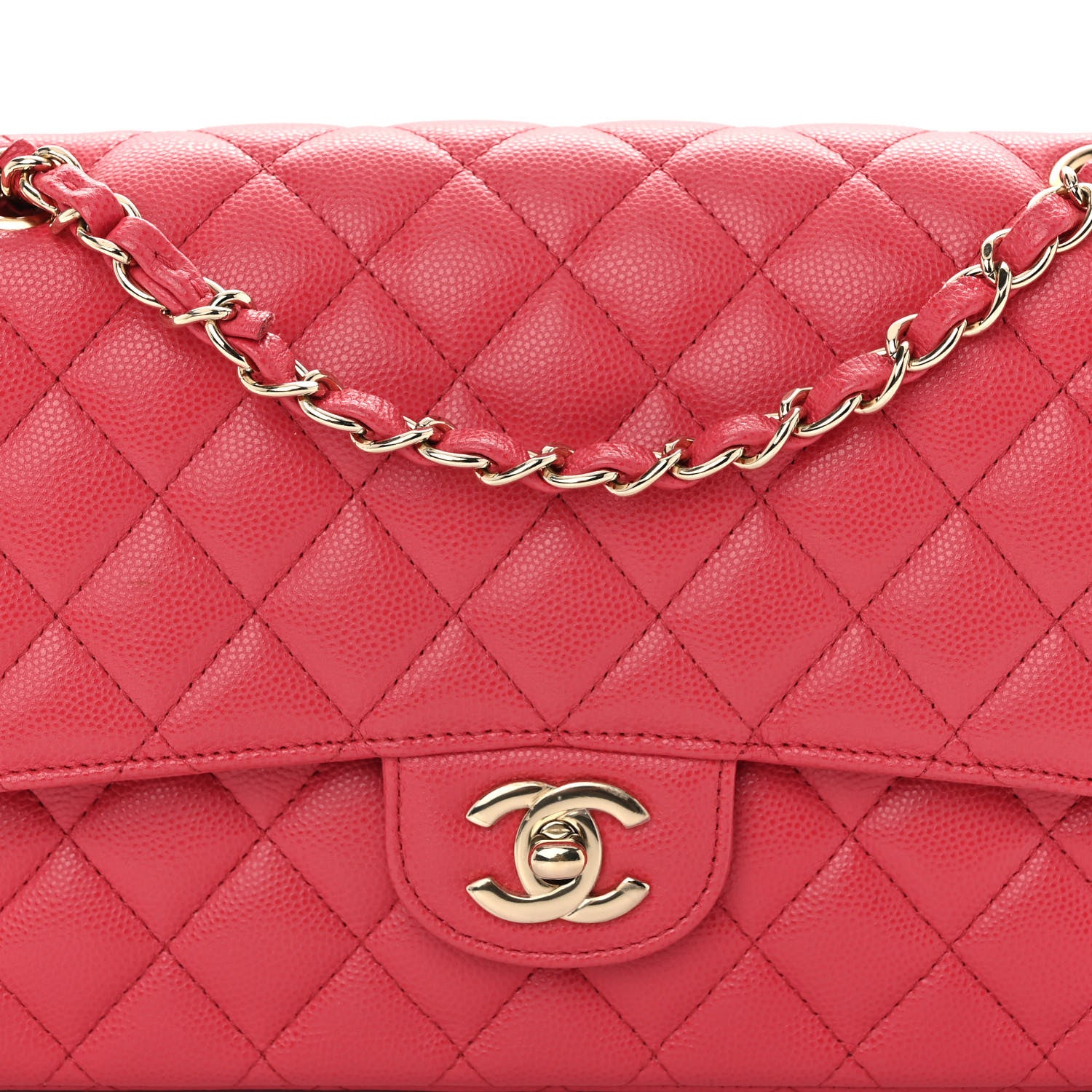 Chanel Caviar Quilted Medium Double Flap Pink 8 of 10