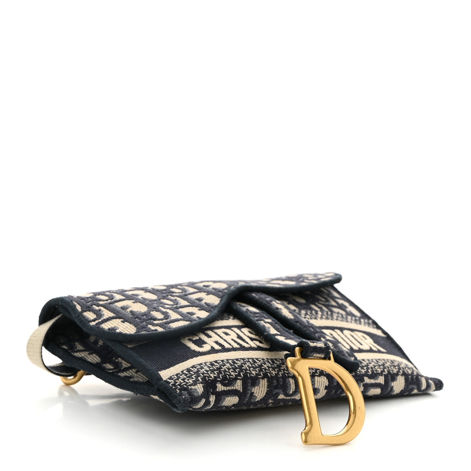 Christian Dior Oblique Slim Saddle Pouch Blue 4 of 10