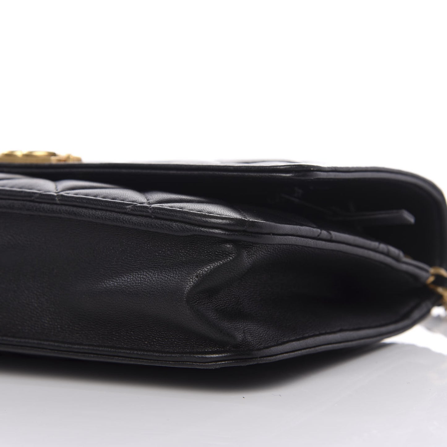 Lambskin Quilted Boy Wallet On Chain WOC Black