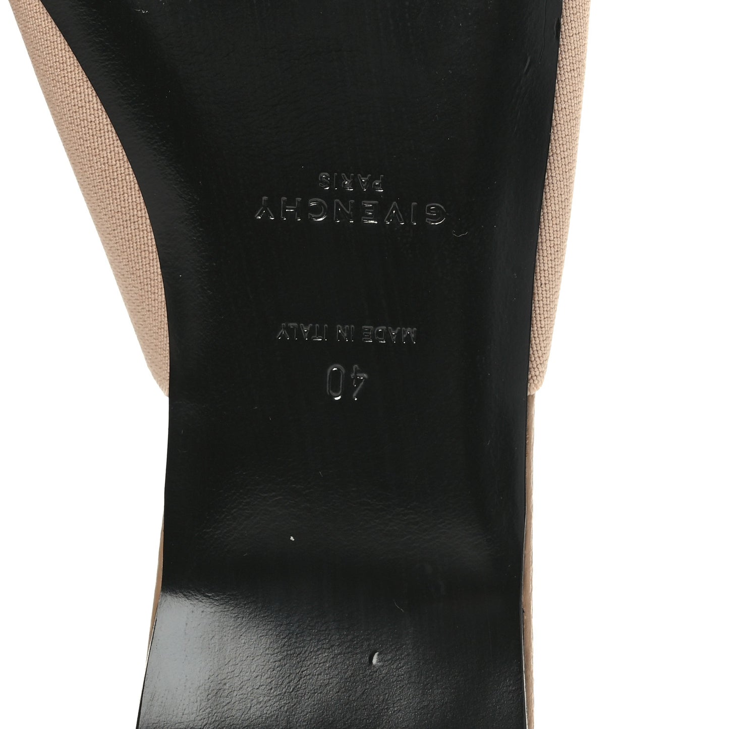 Lambskin Bedford Logo Mule Slides 40 Beige