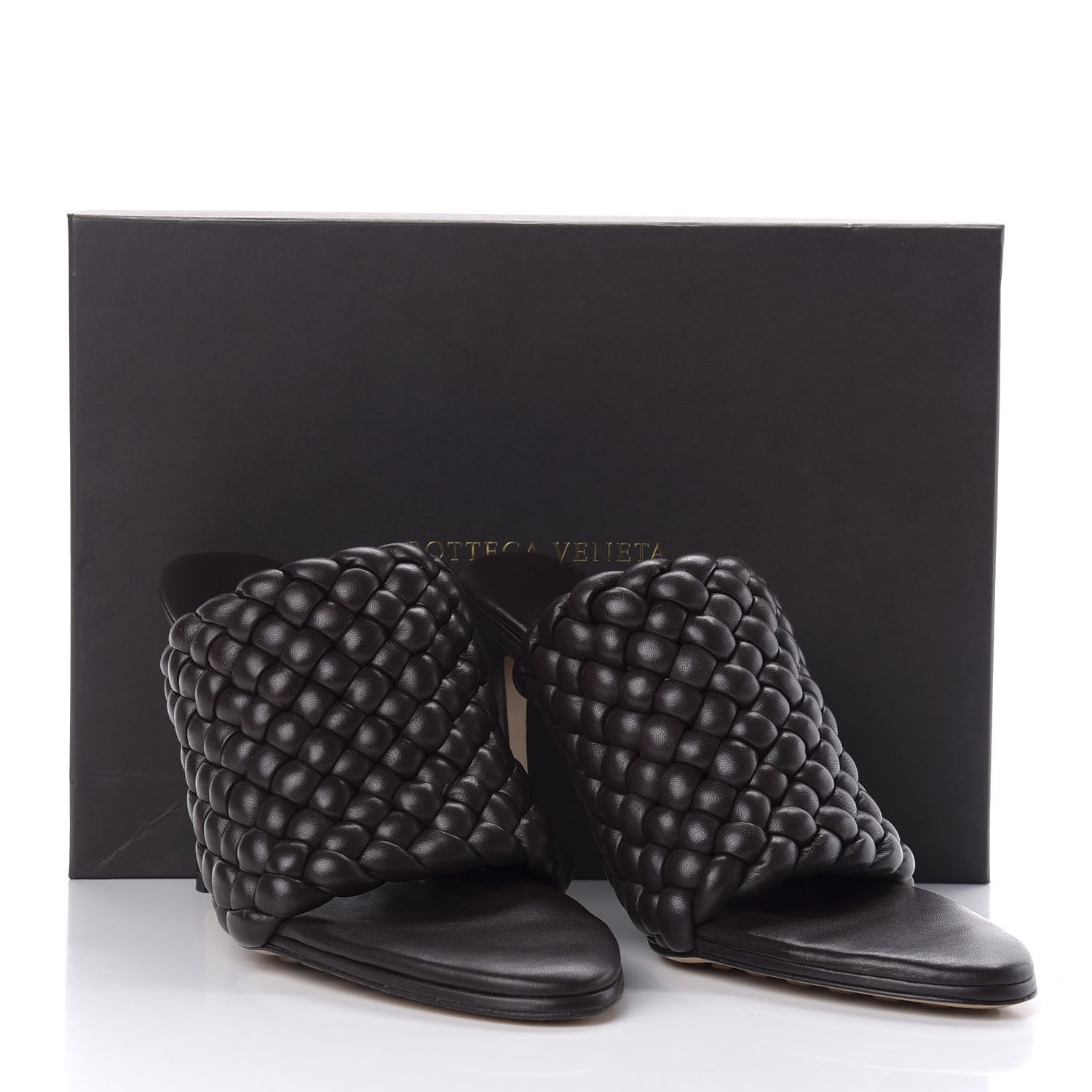Bottega Veneta Nappa Padded Intreccio The Curve Sandals 40.5 Black 9 of 9