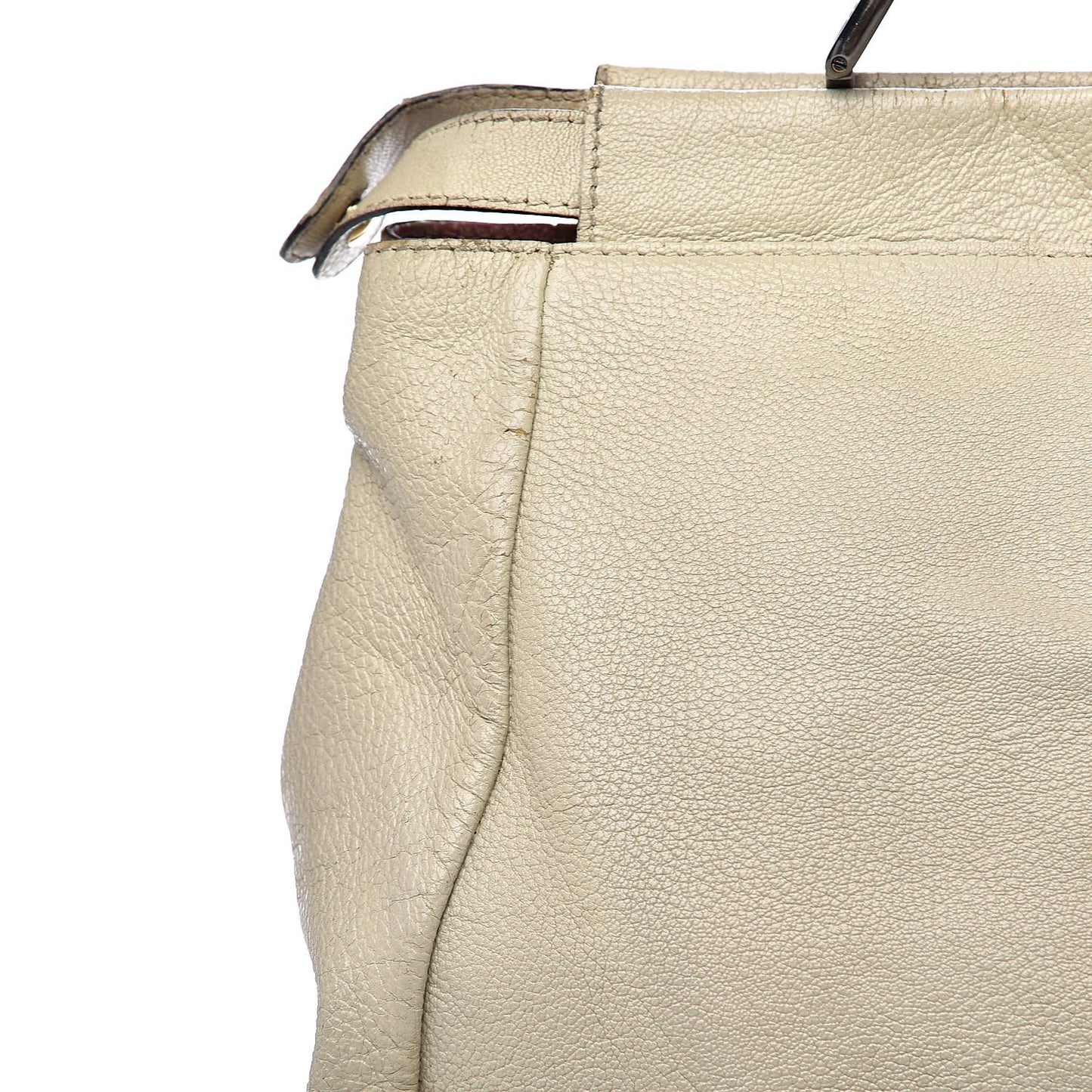 Goatskin Stingray Large Peekaboo Iconic Satchel White Pink