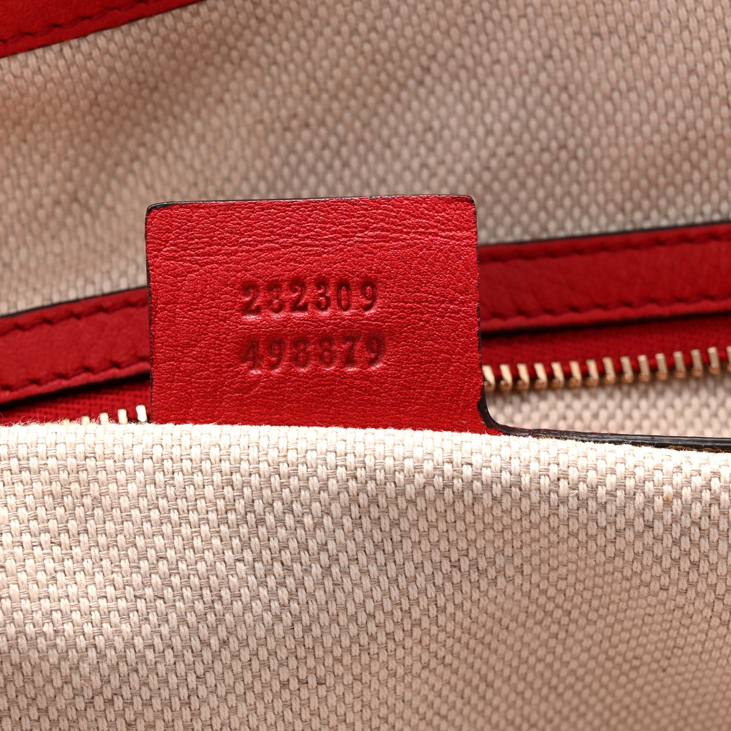 Gucci Pebbled Calfskin Medium Soho Shoulder Bag Tabasco Red