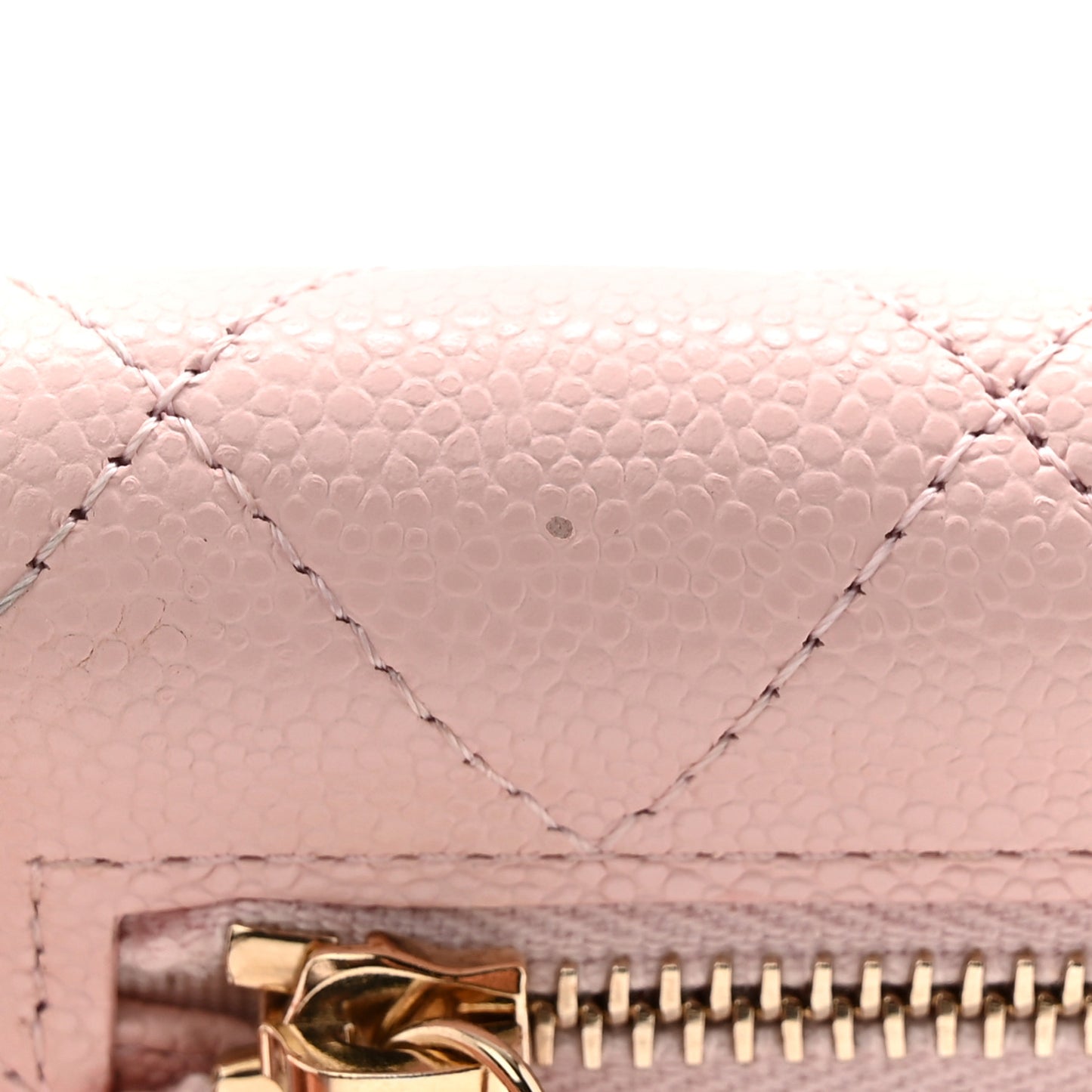 Caviar Quilted Compact Flap Wallet Light Pink