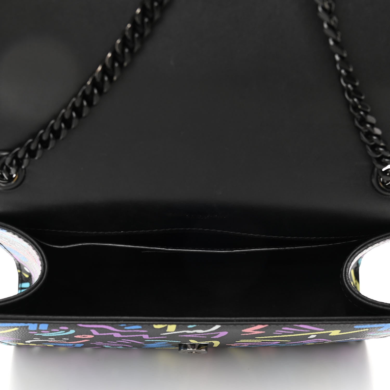 Saint Laurent Grain De Poudre Small Monogram Graphic Print Kate Satchel Black 5 of 9