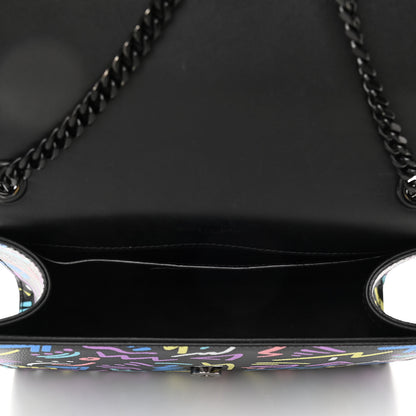 Saint Laurent Grain De Poudre Small Monogram Graphic Print Kate Satchel Black 5 of 9