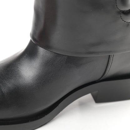 Chanel Calfskin Camellia High Boots 37.5 Black 11 of 12