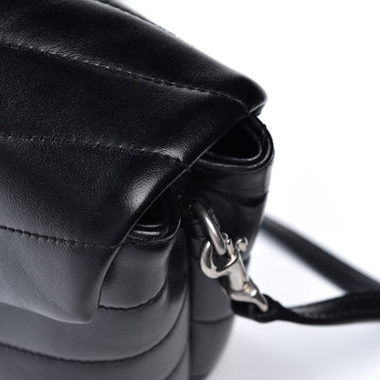 Saint Laurent Calfskin Y Quilted Monogram Toy Loulou Crossbody Bag Black 11 of 12