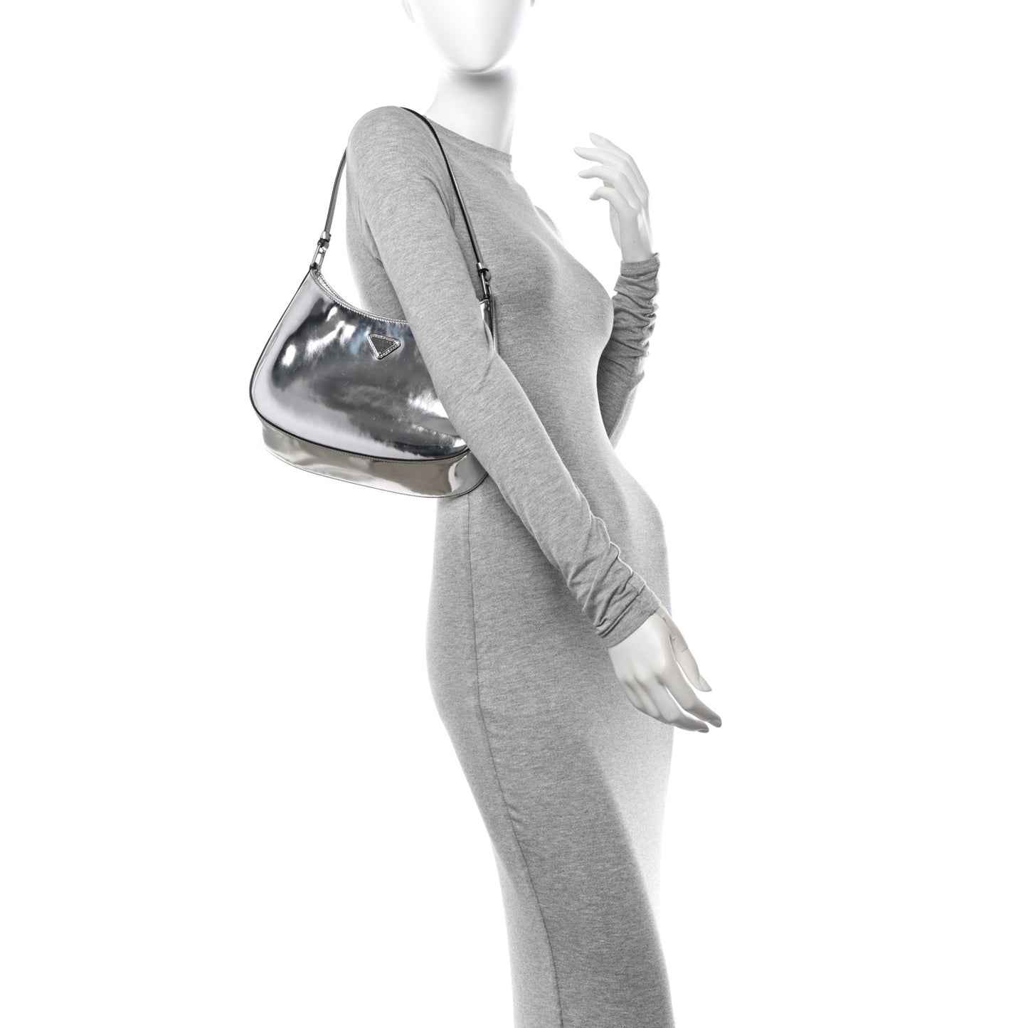 Spazzolato Cleo Shoulder Bag Argento