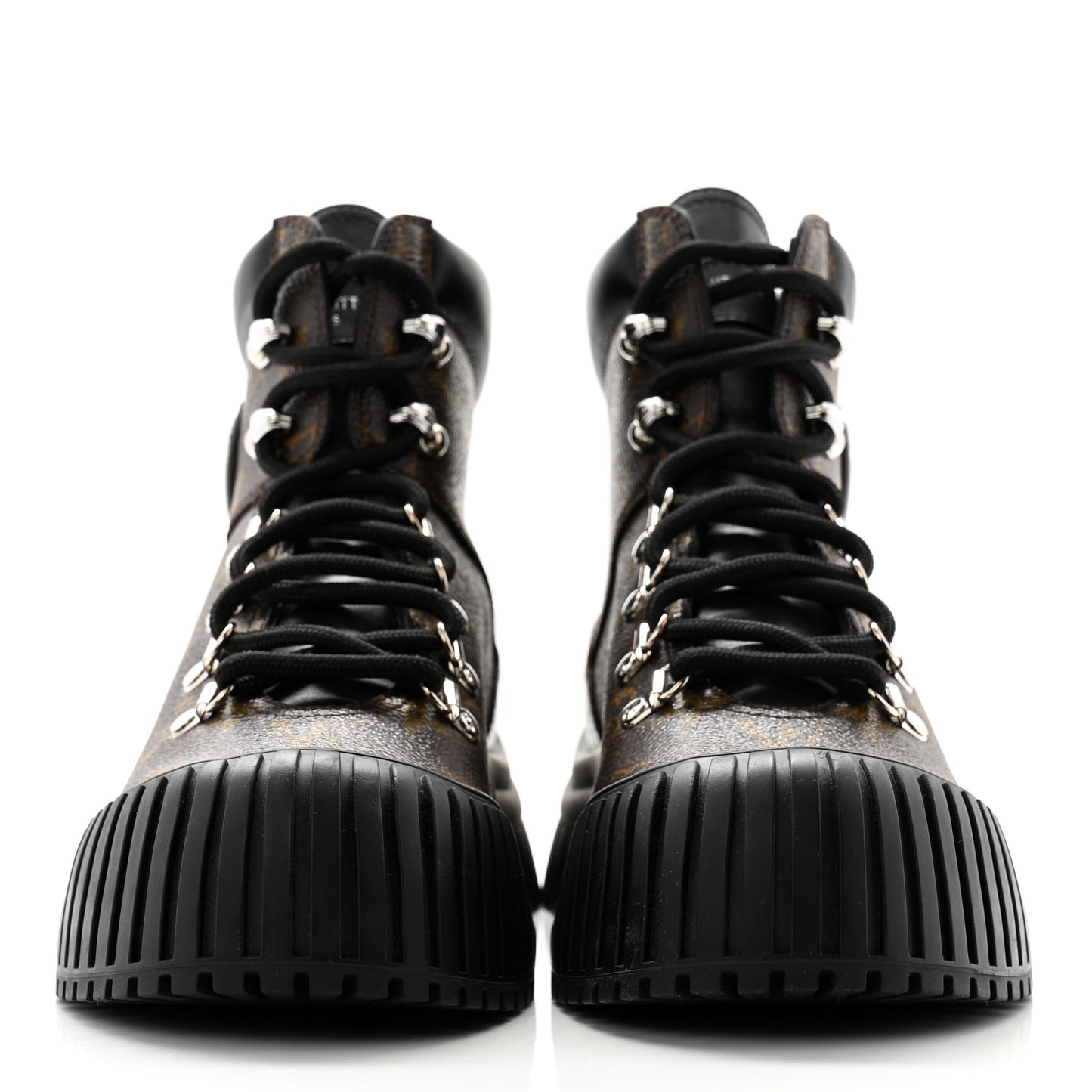 Calfskin Patent Monogram Ruby Flat Ranger Boots 37 Black
