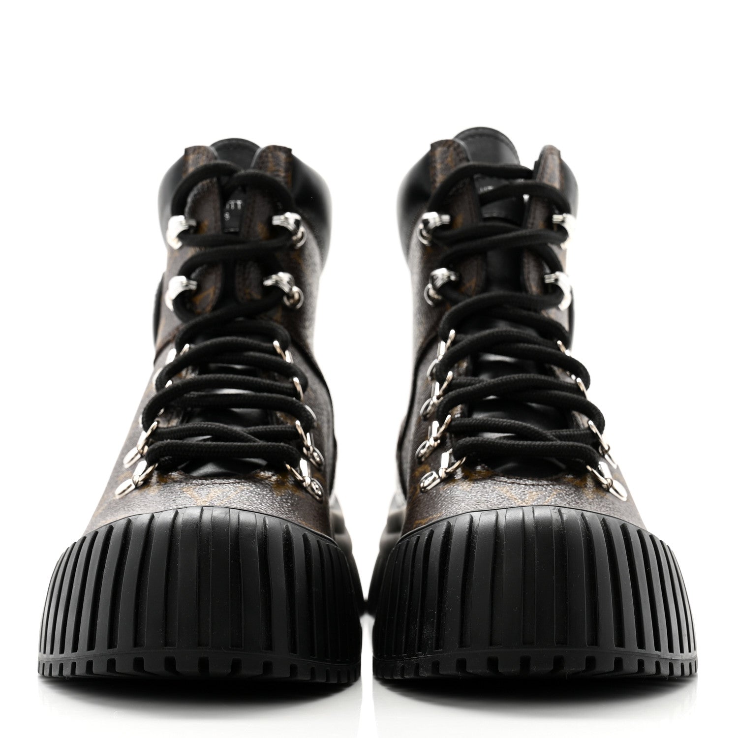 Louis Vuitton Calfskin Patent Monogram Ruby Flat Ranger Boots 37 Black 2 of 8