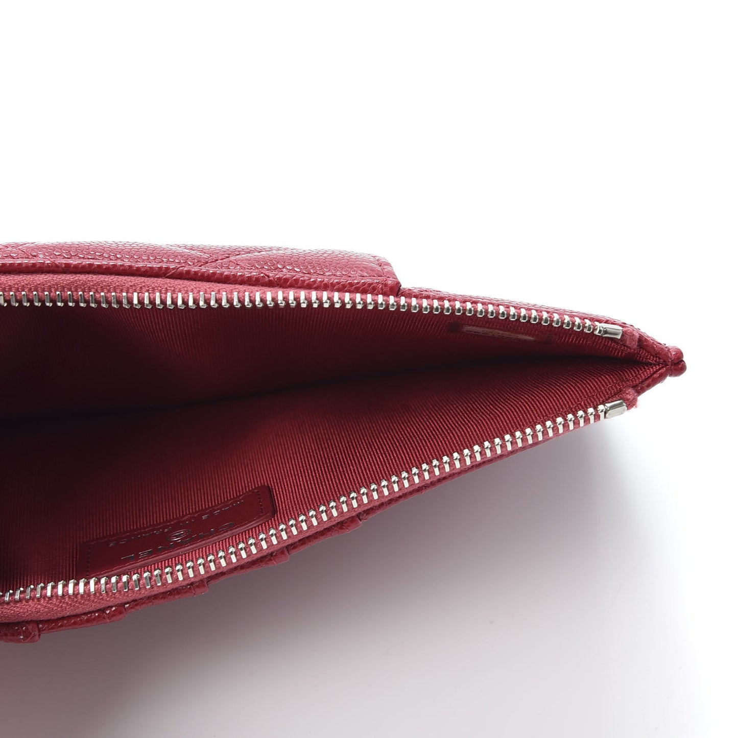 Caviar Quilted Classic Flat Wallet Pouch Red