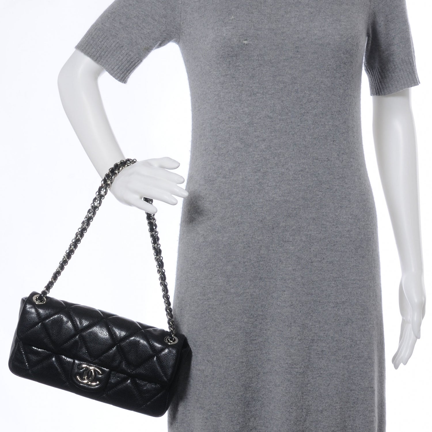 Chanel Glazed Caviar Medium Flap Black 2 of 8