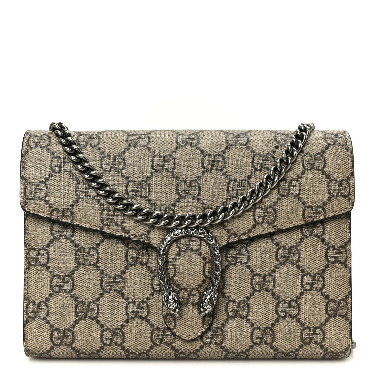 Gucci GG Supreme Monogram Mini Dionysus Chain Wallet Beige Taupe 1 of 10