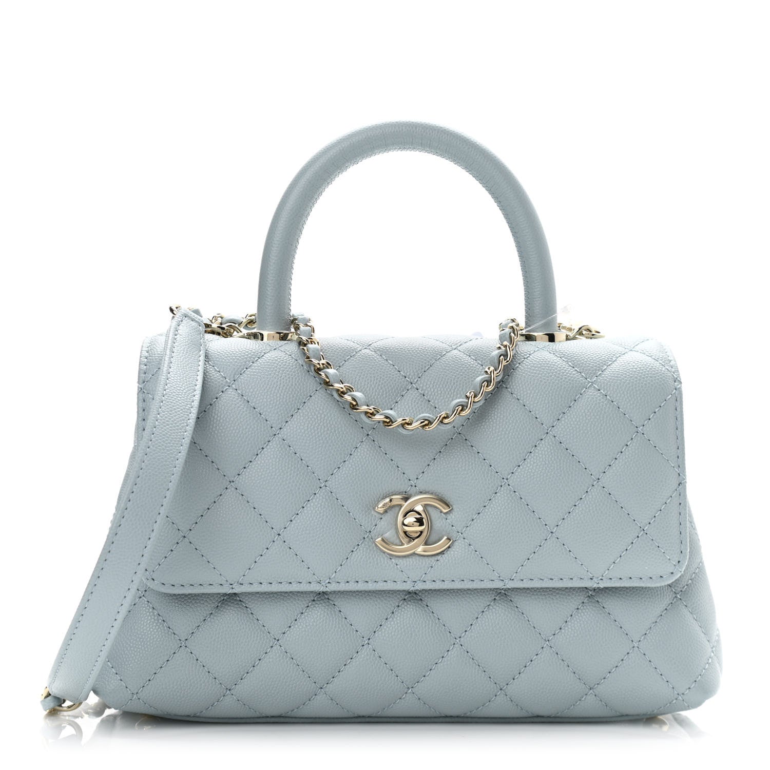 Chanel Caviar Quilted Mini Coco Handle Flap Light Blue 1 of 11