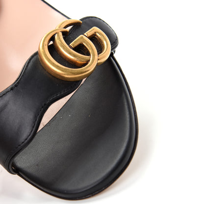 Gucci Lifford Calfskin GG Marmont Ankle Wrap 75mm Sandals 36.5 Black 10 of 11