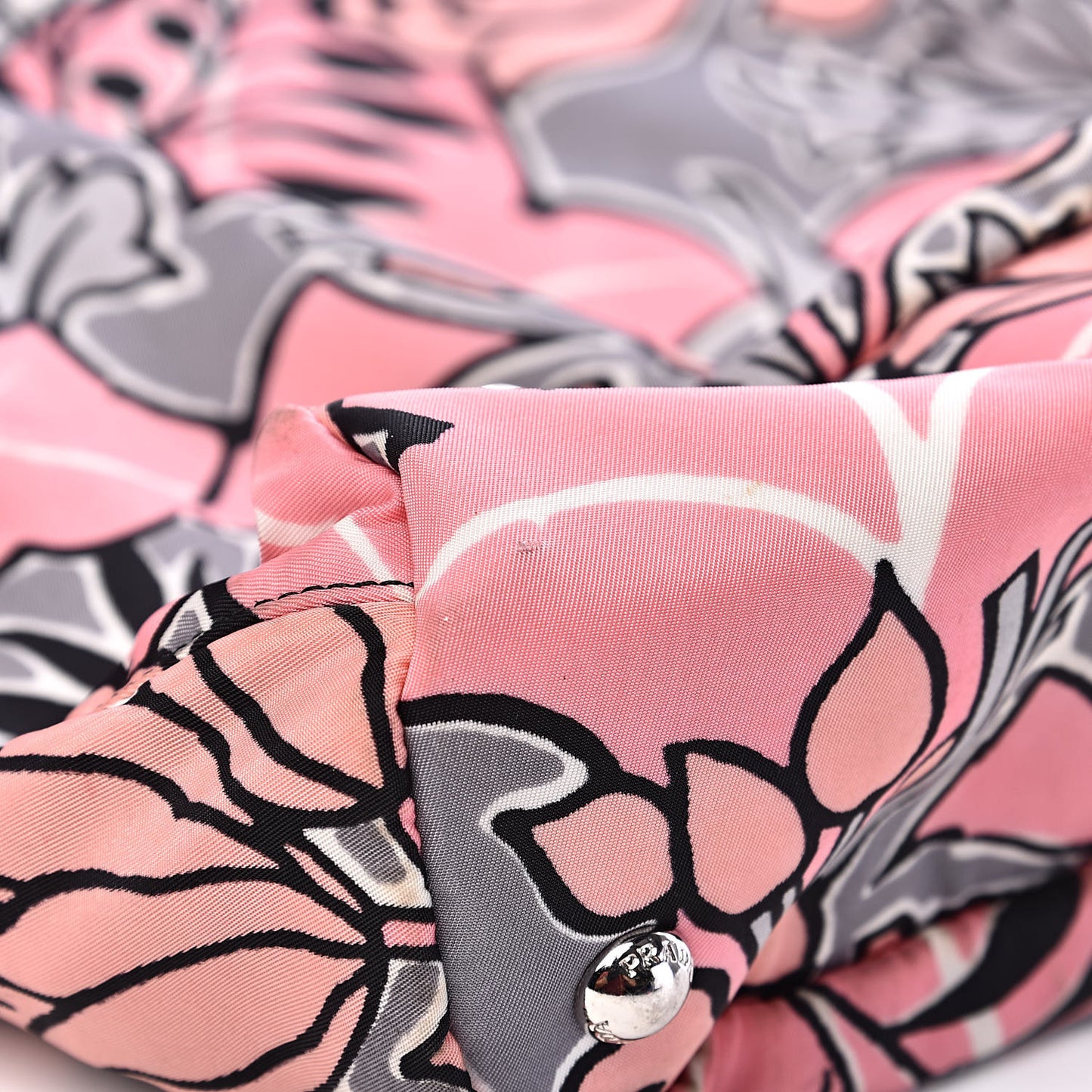 Tessuto Nylon Saffiano Floral Print Tote Peonia