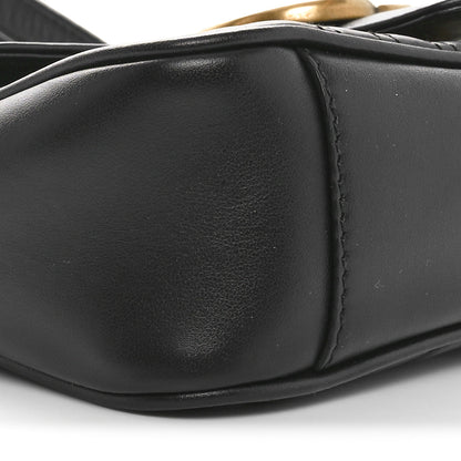 Gucci Calfskin Matelasse Mini GG Marmont Shoulder Bag Black 9 of 10