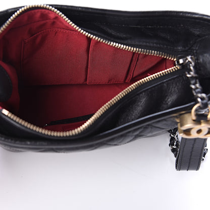 Chanel Aged Calfskin Quilted Small Gabrielle Hobo Black 4 of 9