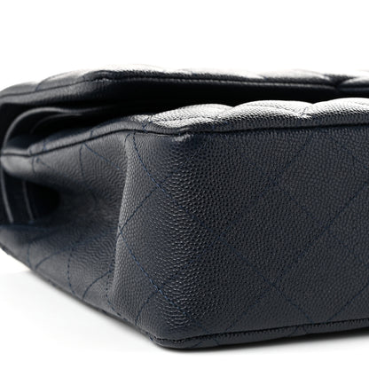 Chanel Caviar Quilted Medium Double Flap Navy 9 of 11