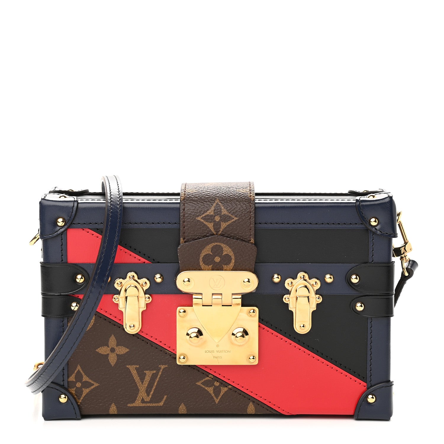 Louis Vuitton Monogram Malletage Print Petite Malle Marine Rouge 1 of 8
