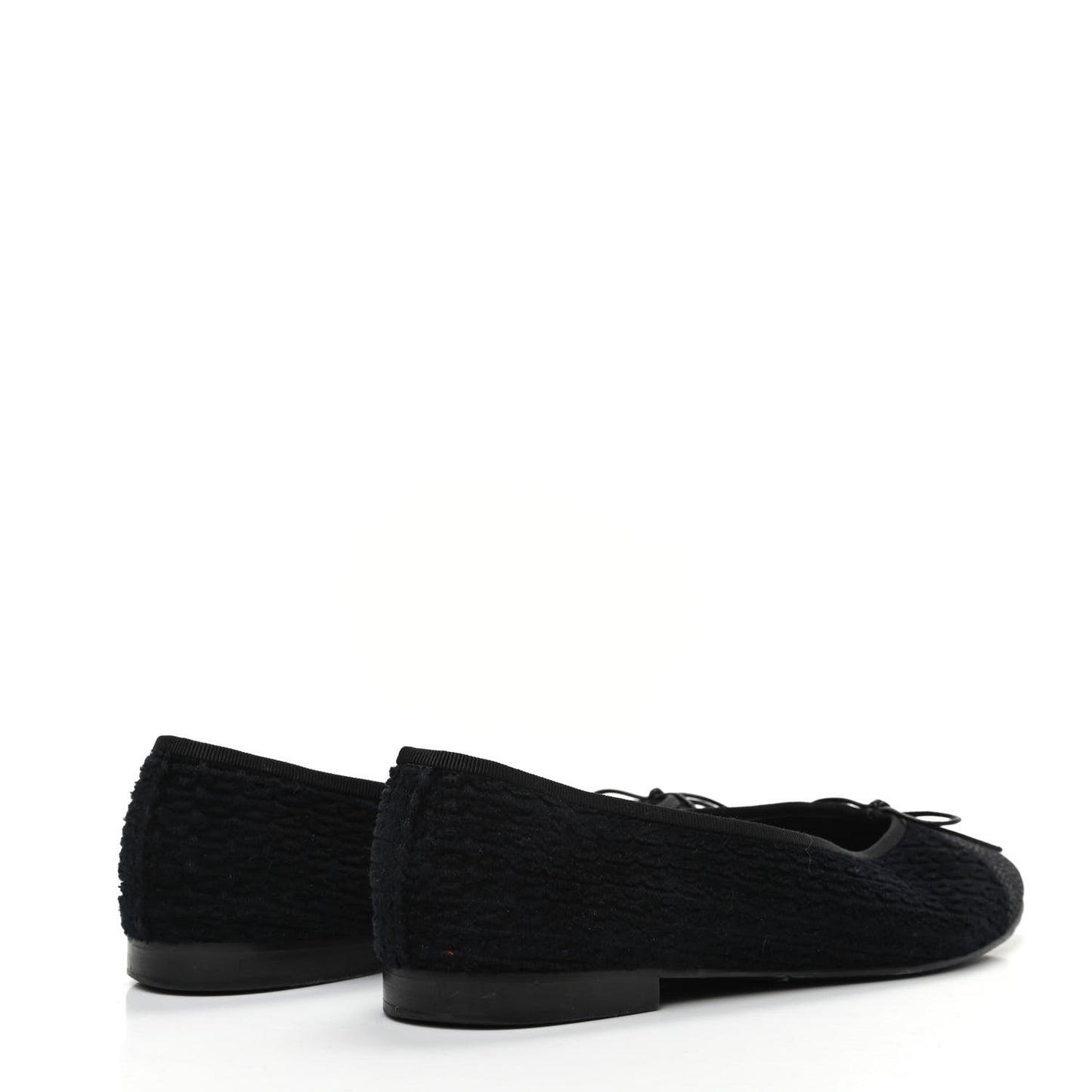 Tweed Caviar Cap Toe Ballerina Flats 39.5 Black