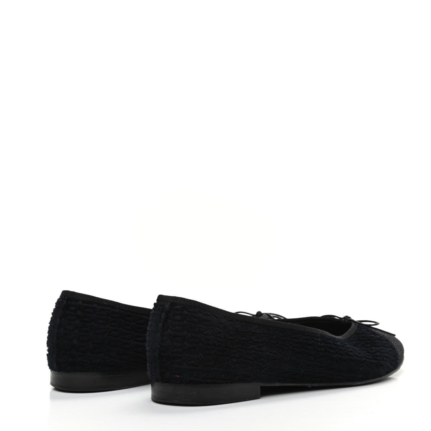 Chanel Tweed Caviar Cap Toe Ballerina Flats 39.5 Black 4 of 12