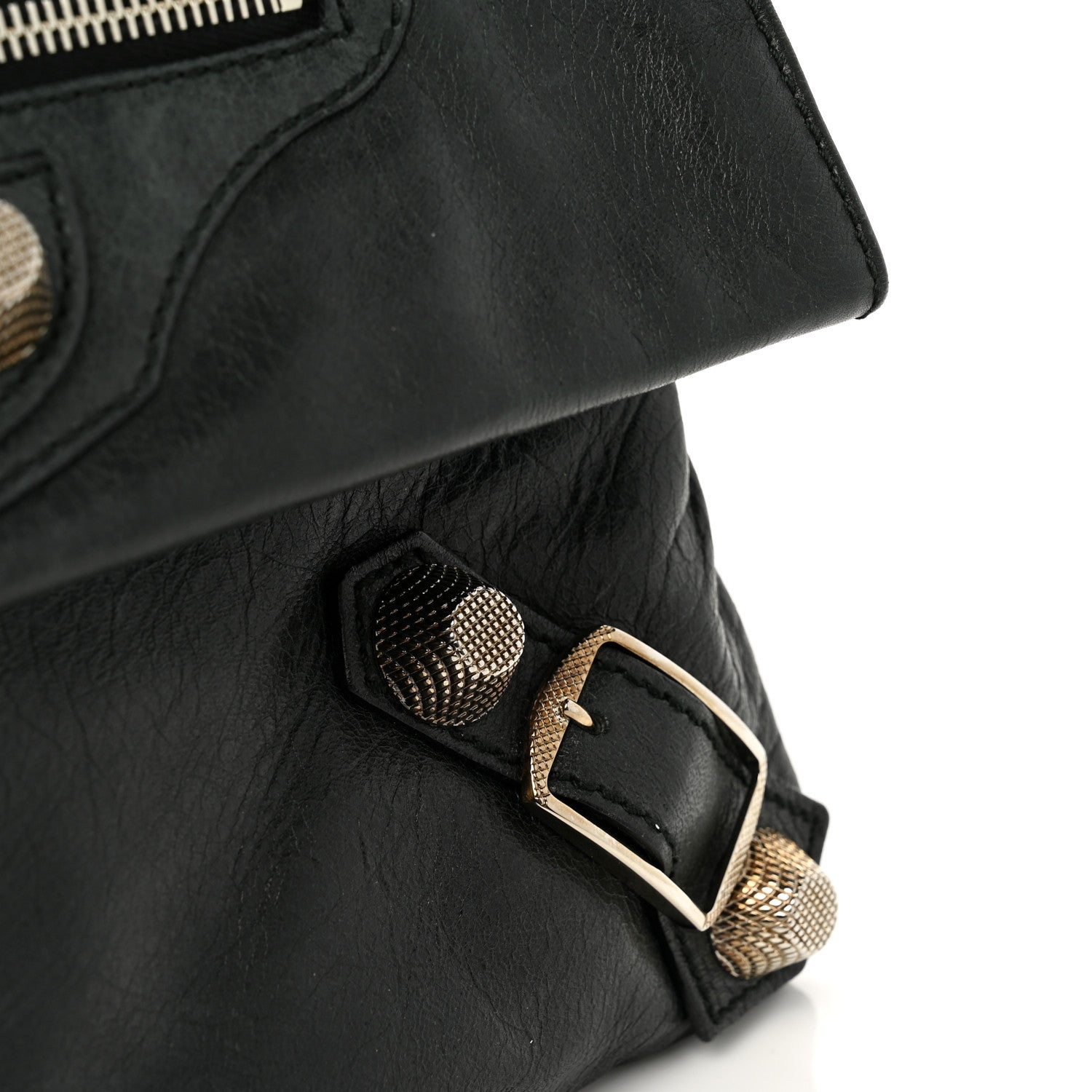 Balenciaga Agneau Giant 21 Silver Hardware Envelope Clutch Black 9 of 13