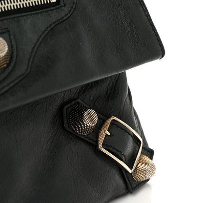 Balenciaga Agneau Giant 21 Silver Hardware Envelope Clutch Black 9 of 13
