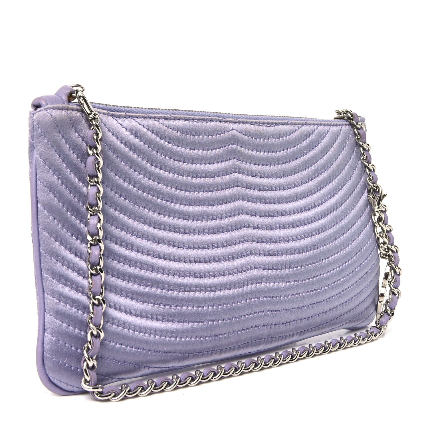 Chanel Satin Camellia Evening Bag Light Purple 3 of 10
