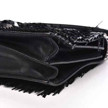 Fendi Vitello Century Opaco Monster Eyes Fringe Studded Kan I Shoulder Bag Black 9 of 12