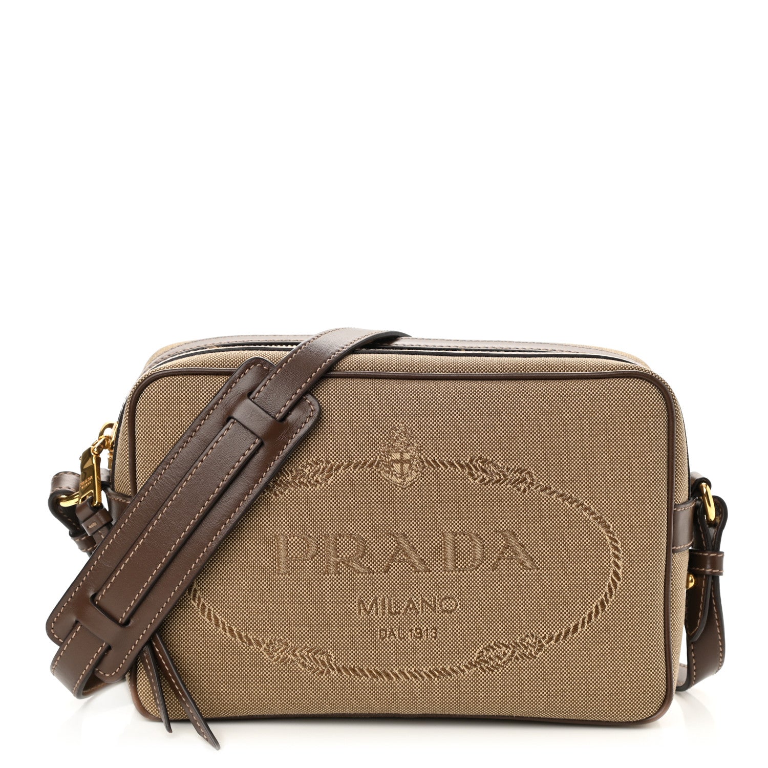 Prada Jacquard Logo Camera Bag Corda Bruciato 1 of 8