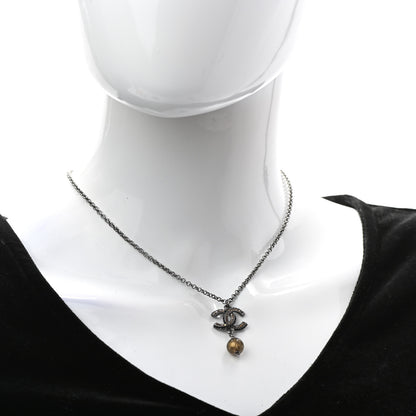 Chanel Ruthenium Crystal CC Drop Necklace 2 of 5