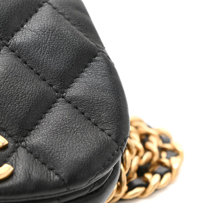 Chanel Calfskin Quilted Mini Coco Mail Clutch with Chain Black 11 of 12