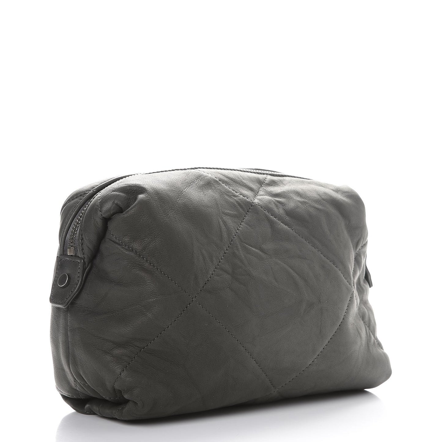 Lambskin Quilted Amalia Clutch Grey