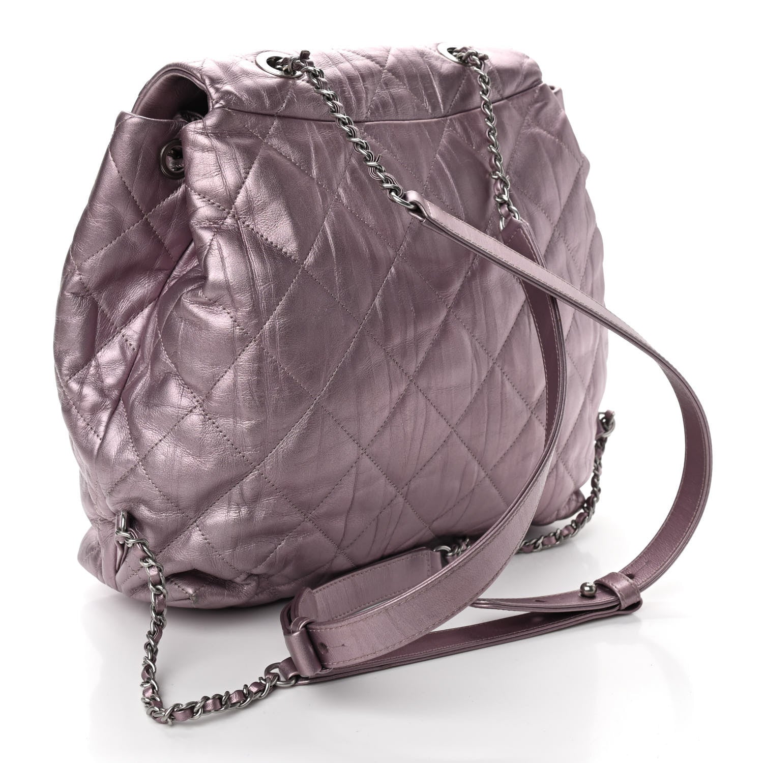 Chanel Iridescent Calfskin Quilted Ground Control Backpack Pink 3 of 9