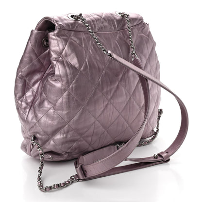 Chanel Iridescent Calfskin Quilted Ground Control Backpack Pink 3 of 9