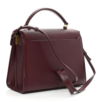 Saint Laurent Grain de Poudre Medium Classic Monogram Cassandra Top Handle Rouge Legion 3 of 7