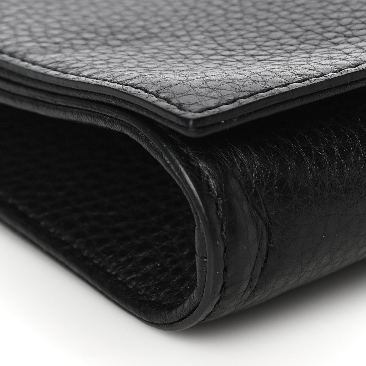 Pebbled Calfskin Medium Soho Clutch Black