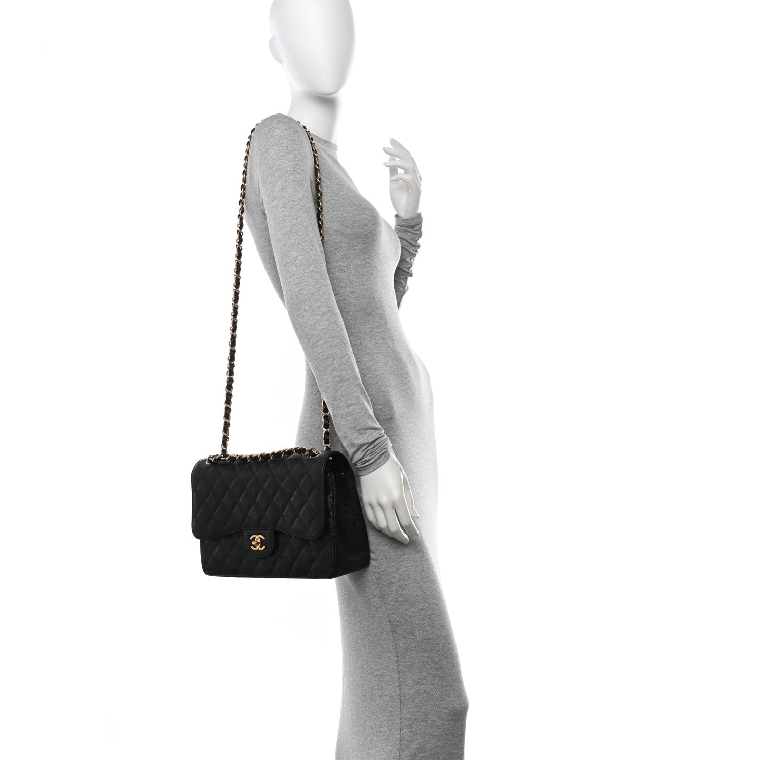 Chanel Caviar Quilted Jumbo Double Flap Black 2 of 11