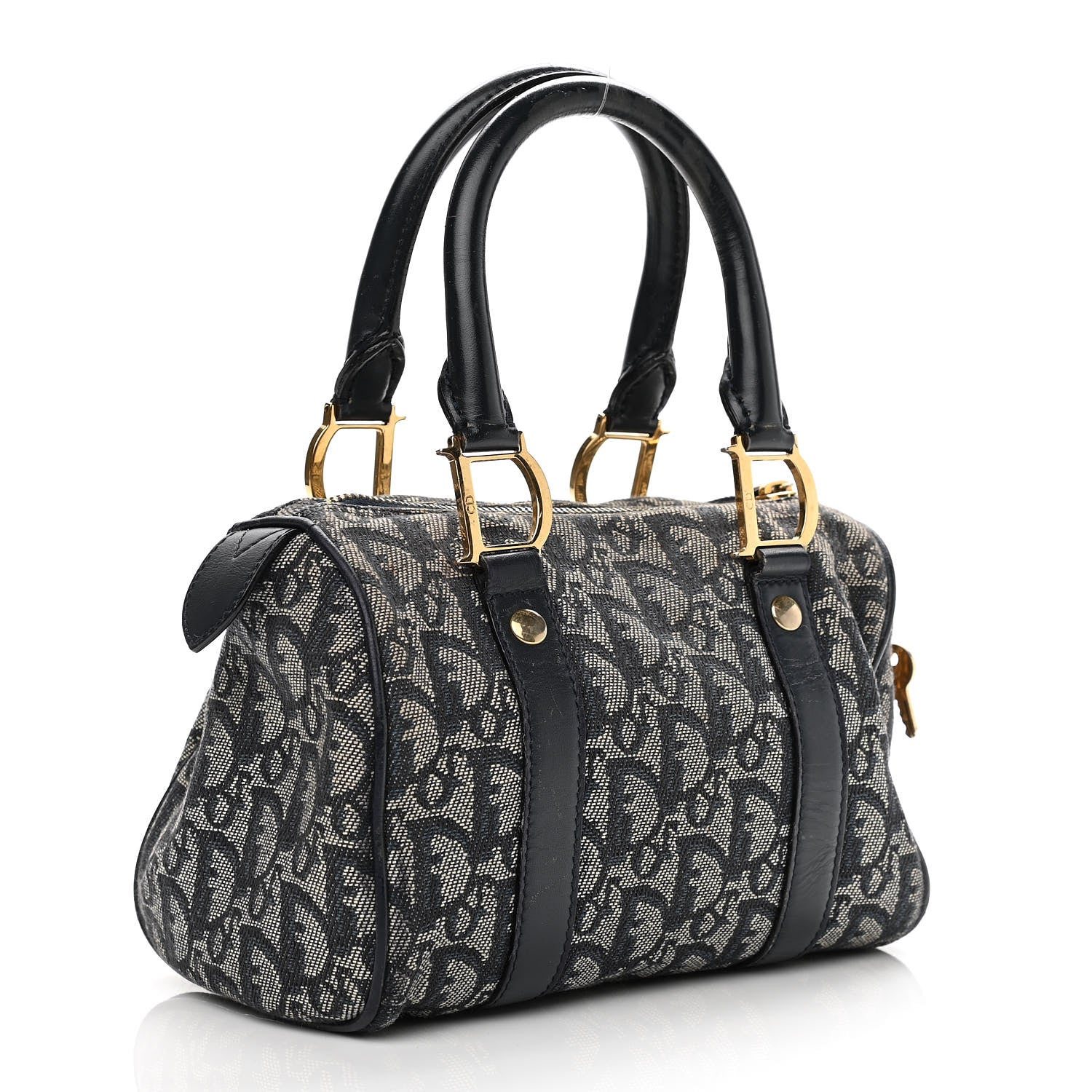 Christian Dior Monogram Boston Navy Blue 2 of 14